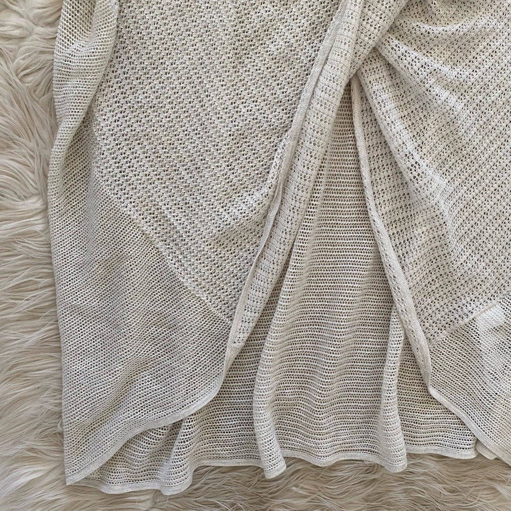Allsaints White Lightweight Open Knit Itat Twist Tee Draped Layering Shirt Top - Picture 4 of 11